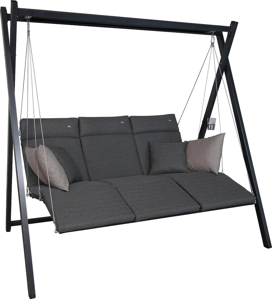 Angerer Hollywoodschaukel Relax 150 x 220 x 210 cm Stahl grau Bild 1