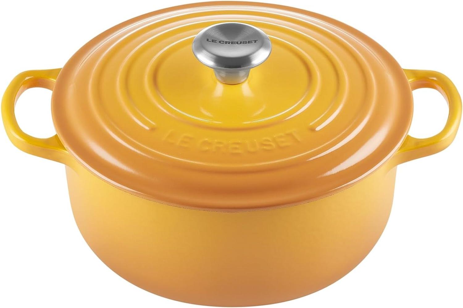 Le Creuset Signature Gusseisen-Bräter mit Deckel, Für alle Herdarten und Induktion geeignet, Rund, Nectar, 20,0 cm, 2.4 Bild 1