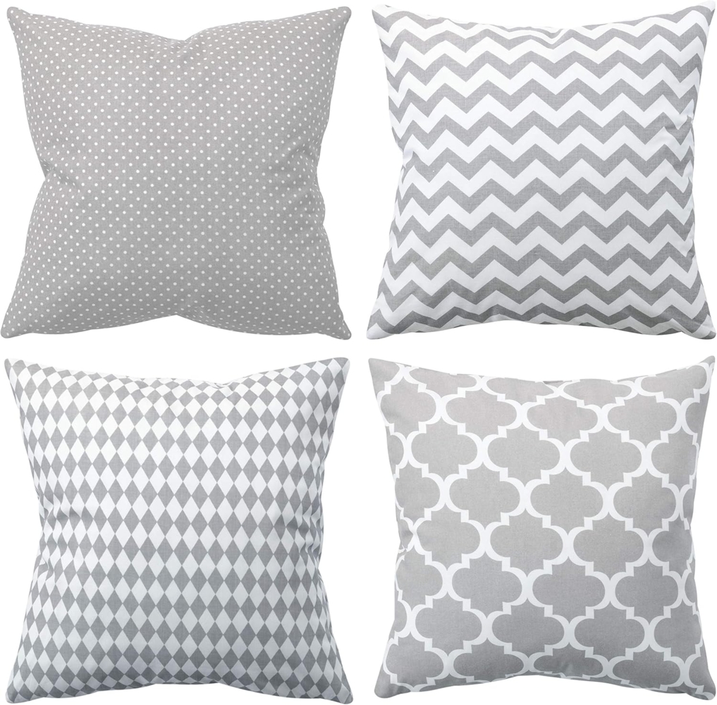 Amilian Dekokissen 4er Set - Dekokissen mit Füllung - 50x50 cm - Deko Kissen Bild 1