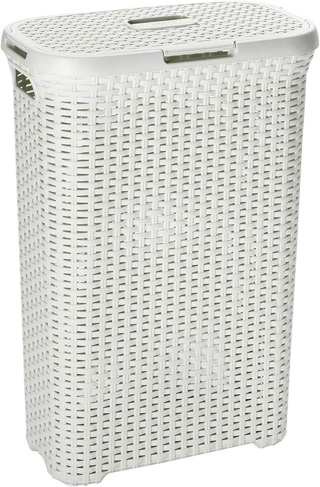 CURVER Rattanoptik 40 Liter Wäschebox, Plastik, Creme, 44. 7 x 26. 5 x 61. 2 cm Bild 1