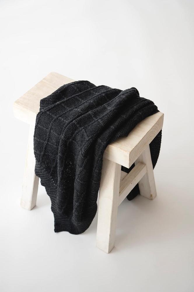 Kaiser 6521725 Wool - Babydecke Strick 100% Merino Wolle, atmungsaktive Babydecke, Neugeborene für den Sommer, Neugeborene, Kinderwagendecke, Babyschalendecke, Fb. Black Bild 1