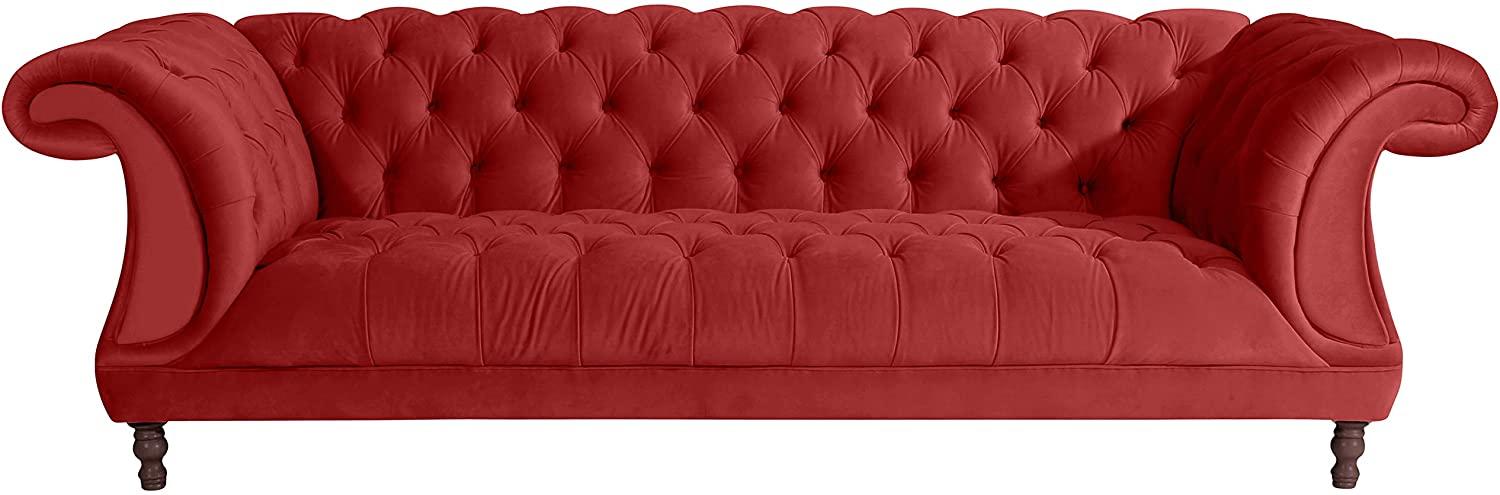 Ivette Sofa 3-Sitzer Samtvelours Ziegel Buche Nussbaumfarben Bild 1