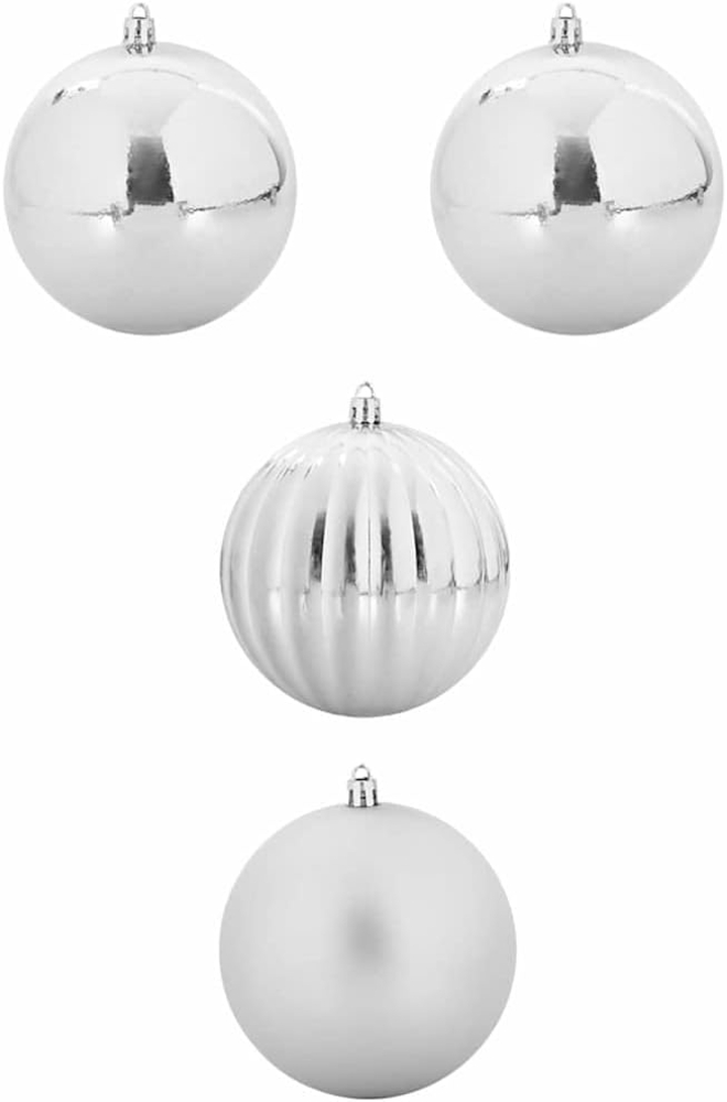 vidaXL Weihnachtskugel-Set 4 pcs Silber Kunststoff 42018875 Bild 1