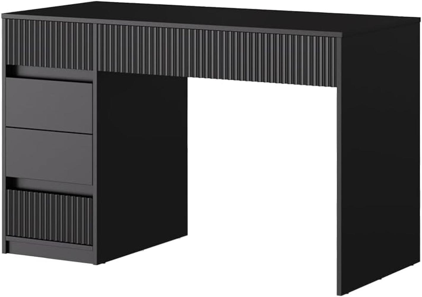 Vicco Schreibtisch Omira Schwarz 120 x 55 cm mit 5 Schubladen Bild 1