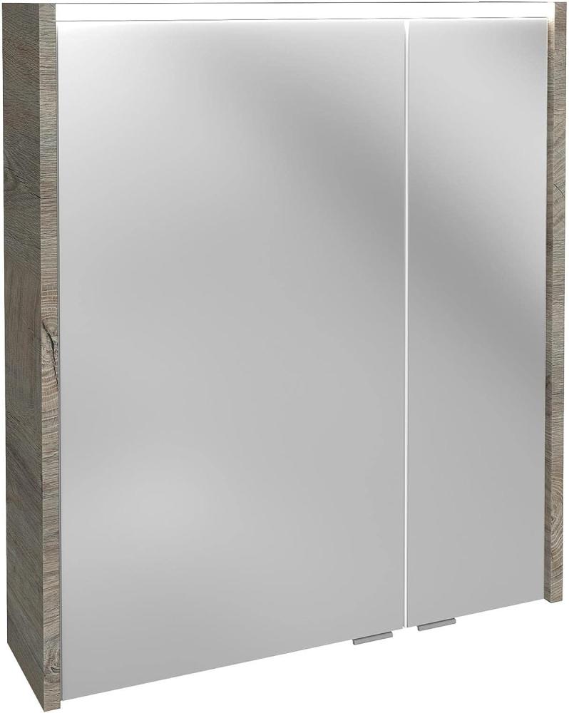 Fackelmann LED Spiegelschrank DV 60 cm breit, Braun hell Bild 1