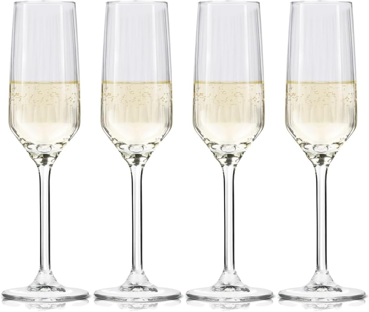 alpina Sektgläser 22cl - Champagner Gläser Set 4 Stück - Auch geeignet als Cava- und Prosecco Gläser - Trinkgläser Set - Spülmaschinenfestes Glas Bild 1