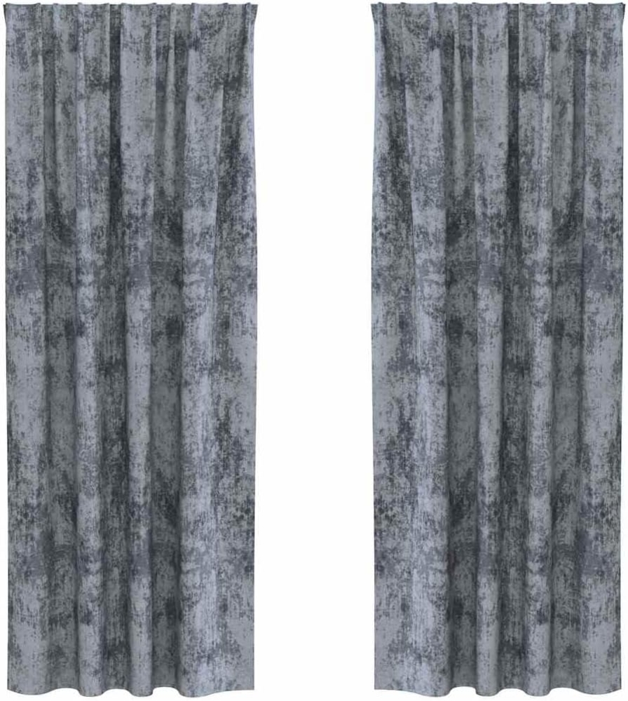 vidaXL Samtvorhänge mit Vorhängen 2 pcs Silber Grau 225 x 140 cm Samt 4107685 Bild 1