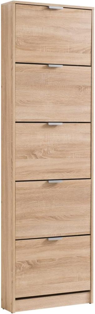 Schuhschrank Schuhregal Schuhkipper Schmal Holz Eiche 5 Fächer Schuhkommode Bild 1