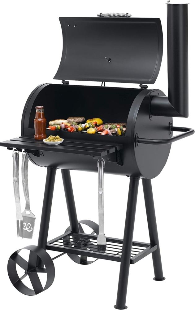 tepro Holzkohlegrill Grillfass Berkeley, Grillfläche: ca. 64,5x43,5 cm, Schwarz Bild 1