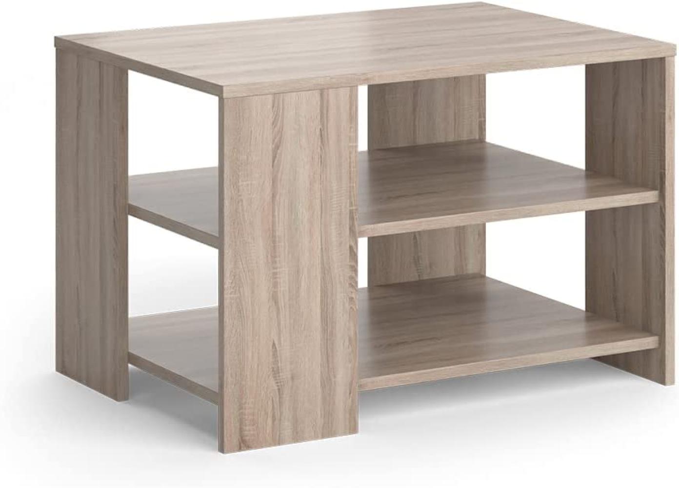 Vicco Couchtisch Eymi 70x50 cm sonoma, moderner Sofatisch mit Stauraum + Ablagen Bild 1
