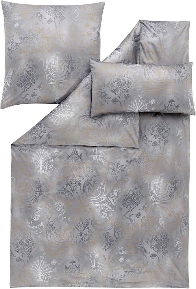 Estella Schweizer Premium Satin Bettwäsche 135x200 Svizzera grau Oriental 2054-810 Bild 1