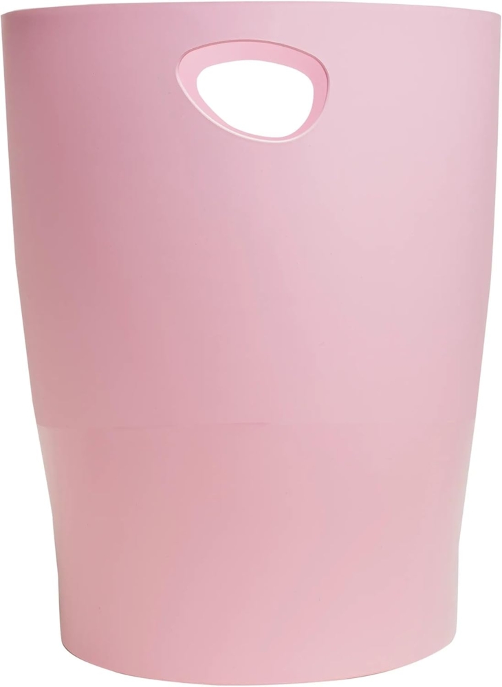 EXACOMPTA - Ref. 45371D – 1 Papierkorb mit Griffen ECOBIN Autentik – großes Fassungsvermögen 15 l – Maße 26,3 x 26,3 x 33,5 cm – für Büro oder Zuhause – Rosa Candy Bild 1