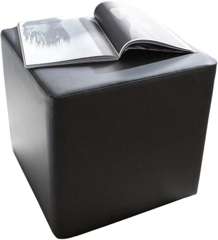 Sitzhocker Dado Schwarz 45x45 cm Sitzwürfel Bild 1