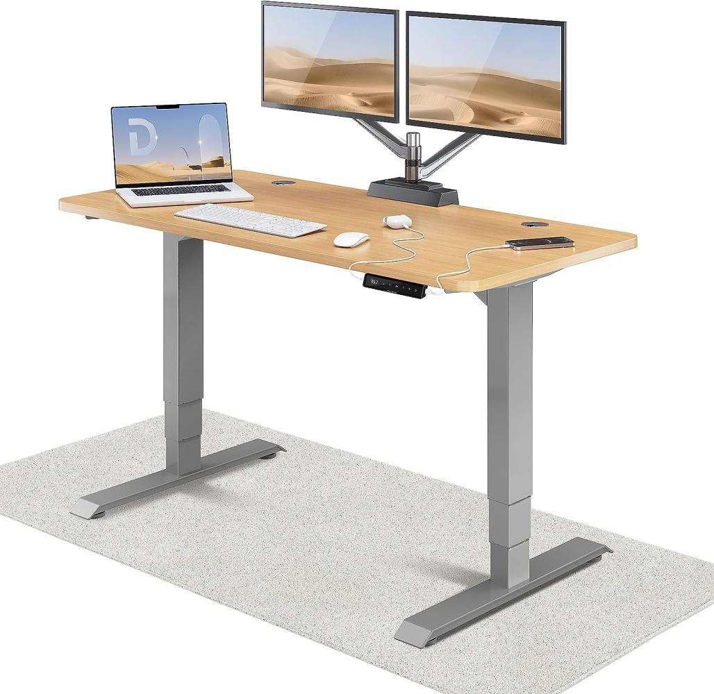 Höhenverstellbarer Schreibtisch (140 x 70 cm) - Schreibtisch Höhenverstellbar Elektrisch mit Flüsterleisem Dual-Motor & Touchscreen - Hohe Tragfähigkeit - Stehtisch von Desktronic Bild 1