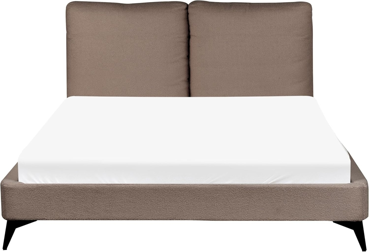 Bett mit Lattenrost Bouclé MELLE 140 x 200 cm Braun Bild 1
