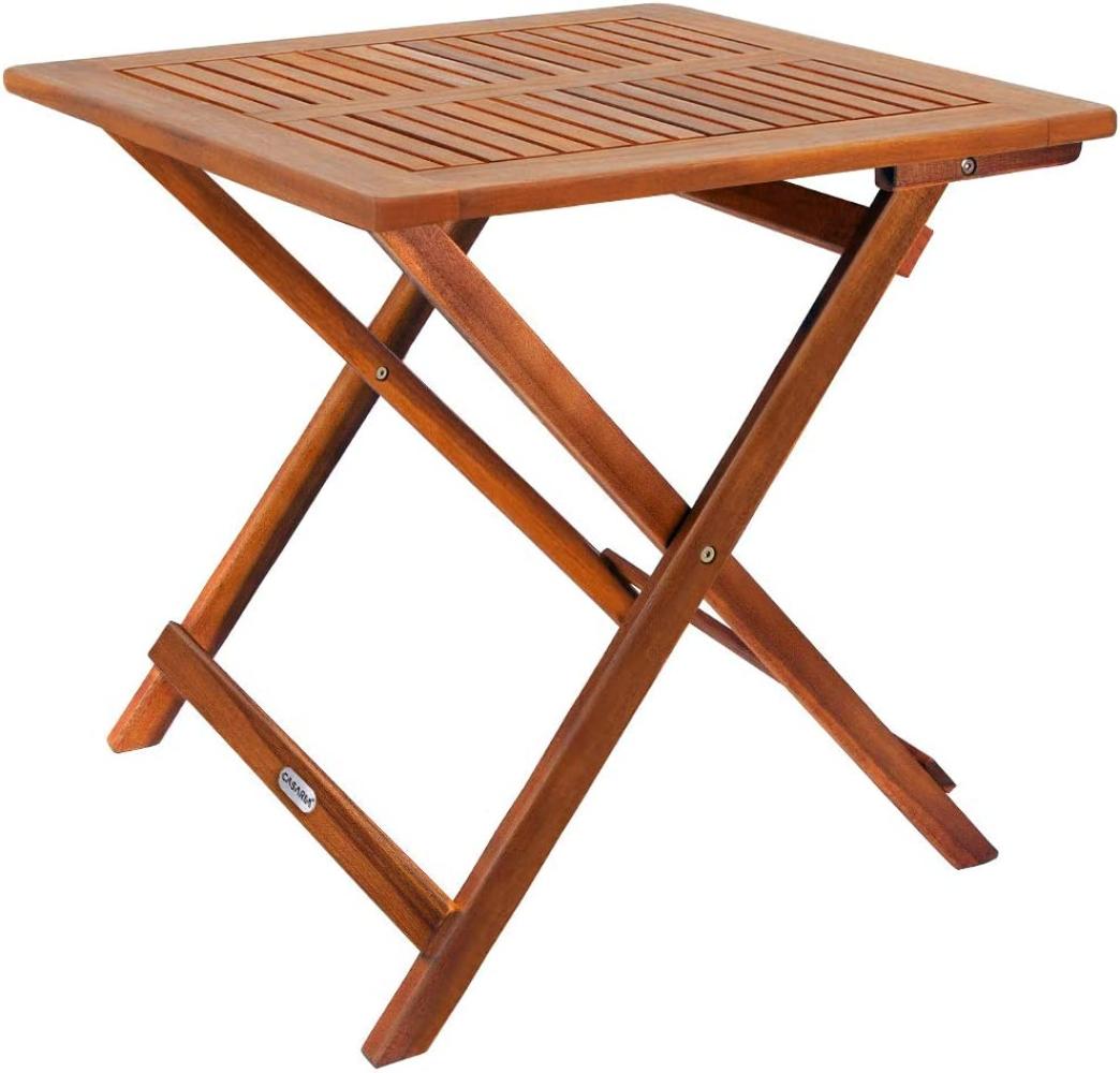 Casaria Klapptisch (1-St), Klappbar Holz 70x70x73cm 80kg Belastbar Akazie Balkon Garten Terrasse Bild 1