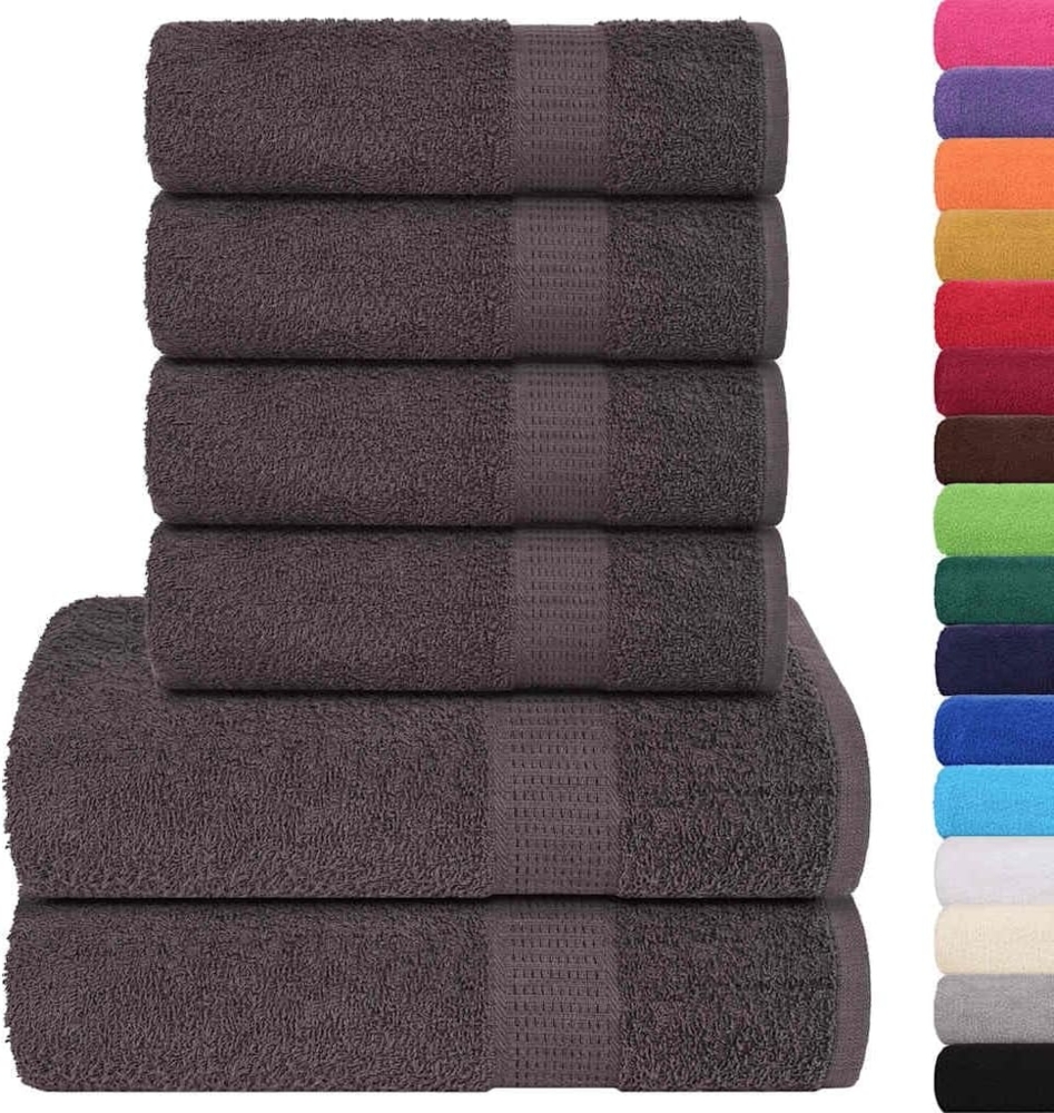 vidaXL 6-tlg. Handtuch-Set Anthrazit 360 g/m² 100% Baumwolle 137079 Bild 1