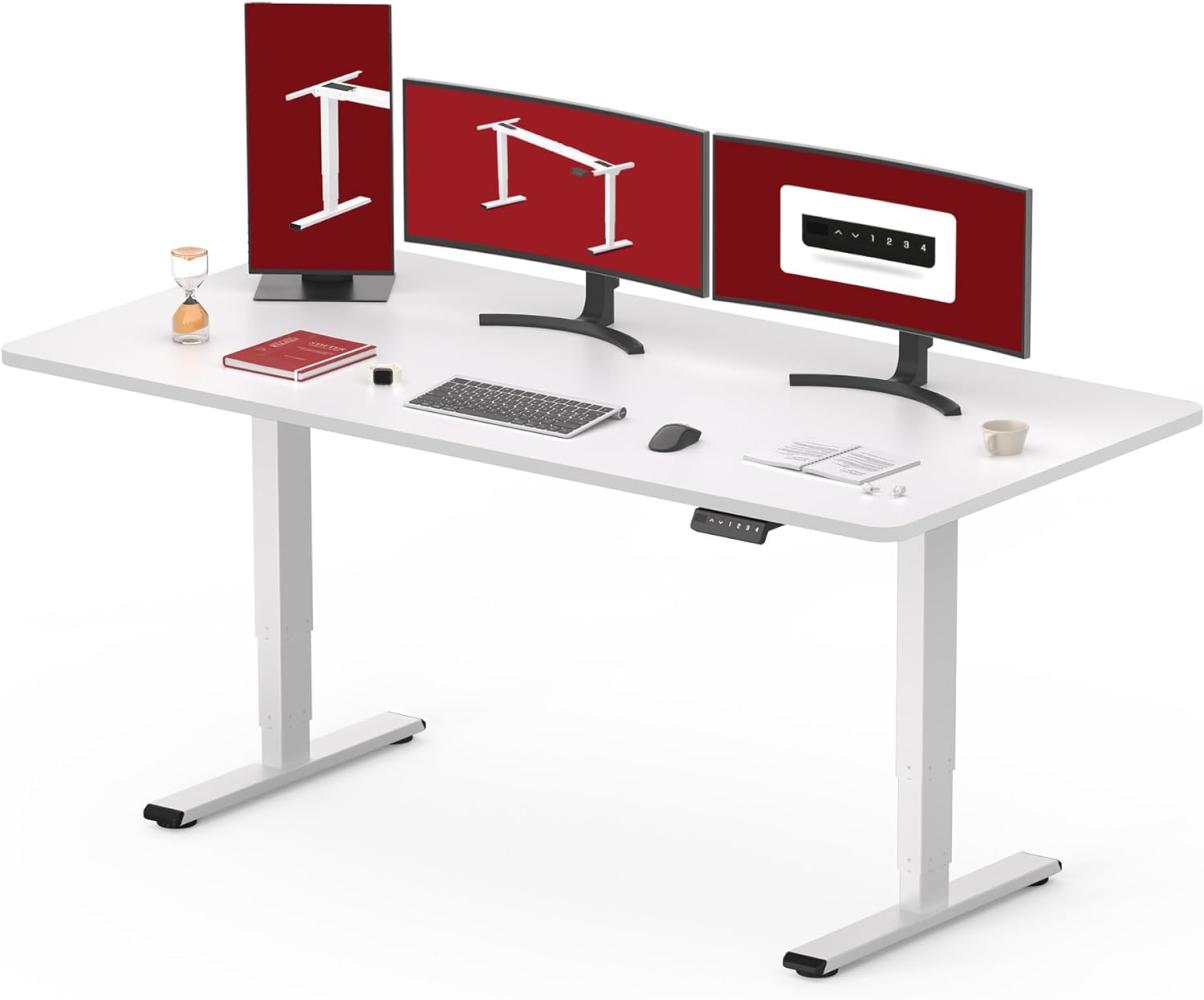 SANODESK EC4 Höhenverstellbarer Schreibtisch (160x80cm) mit 2 Motoren Elektrisch Schreibtisch Plus 3-Fach-Teleskop, mit Memory-Steuerung - Stehtisch Bild 1