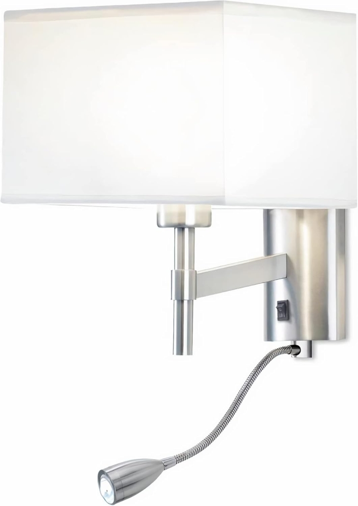 Wandleuchte Bristol ohne Schirm Höhe 43,8 cm nickel-matt 2-flammig halbrund Bild 1