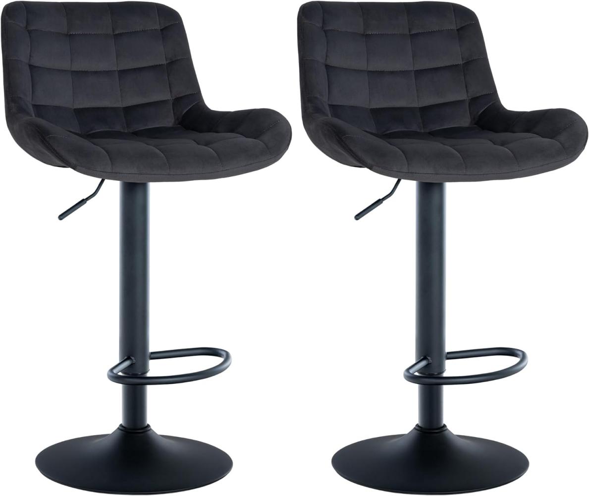 2er Set Barhocker Tover Samt (Farbe: schwarz) Bild 1