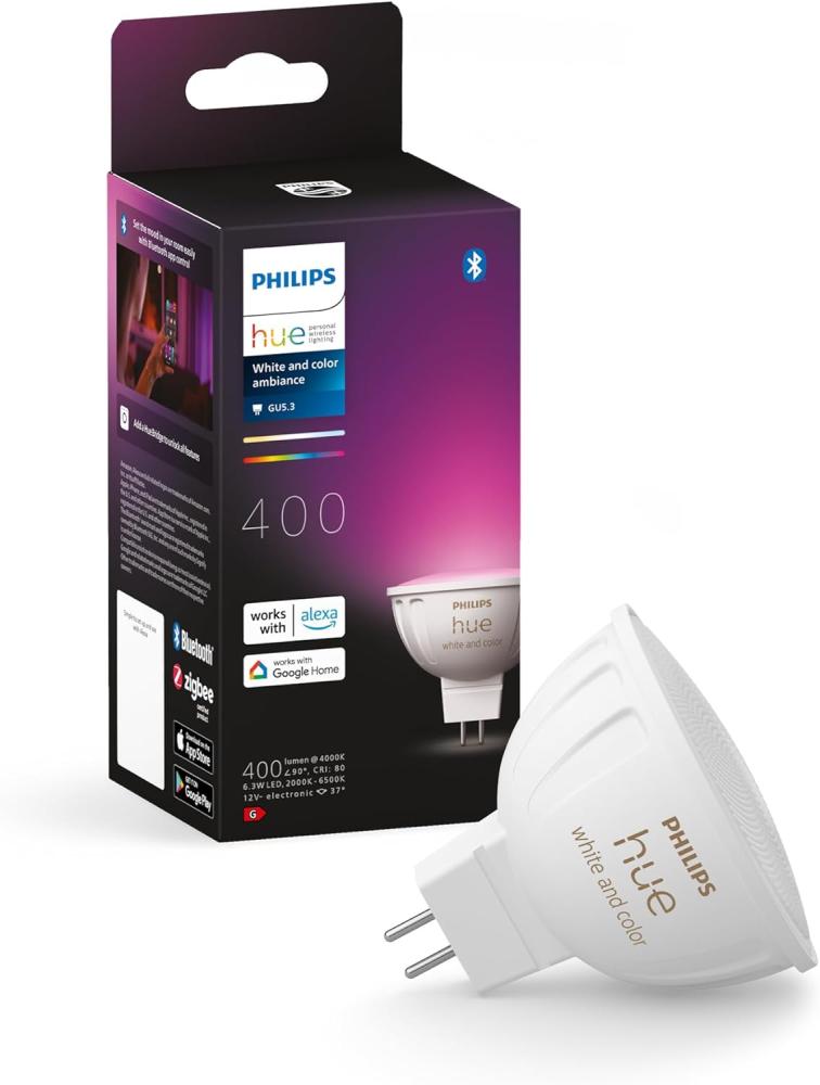 Philips Hue White & Col. Amb. MR16 LED Lampe Einzelpack 400lm Bild 1