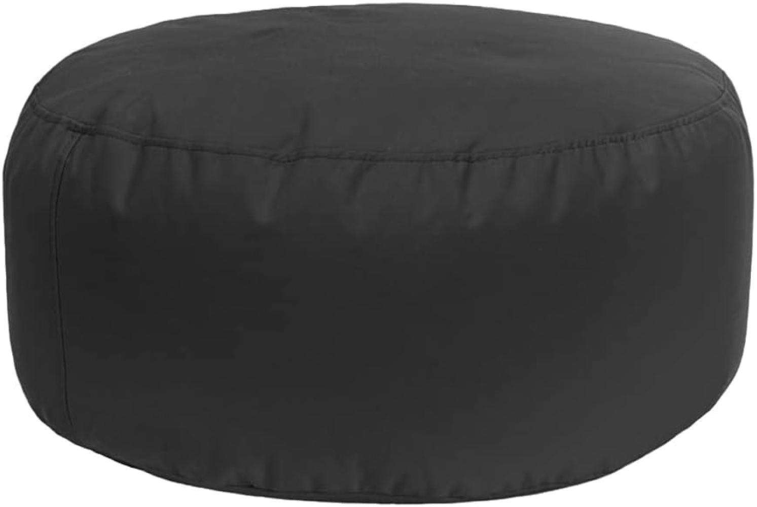 Bruni Pouf Sitzhocker L in Grau – runder Sitzpouf, Indoor und Outdoor als Fußhocker, Yoga-Sitzkissen, Meditationskissen geeignet Bild 1