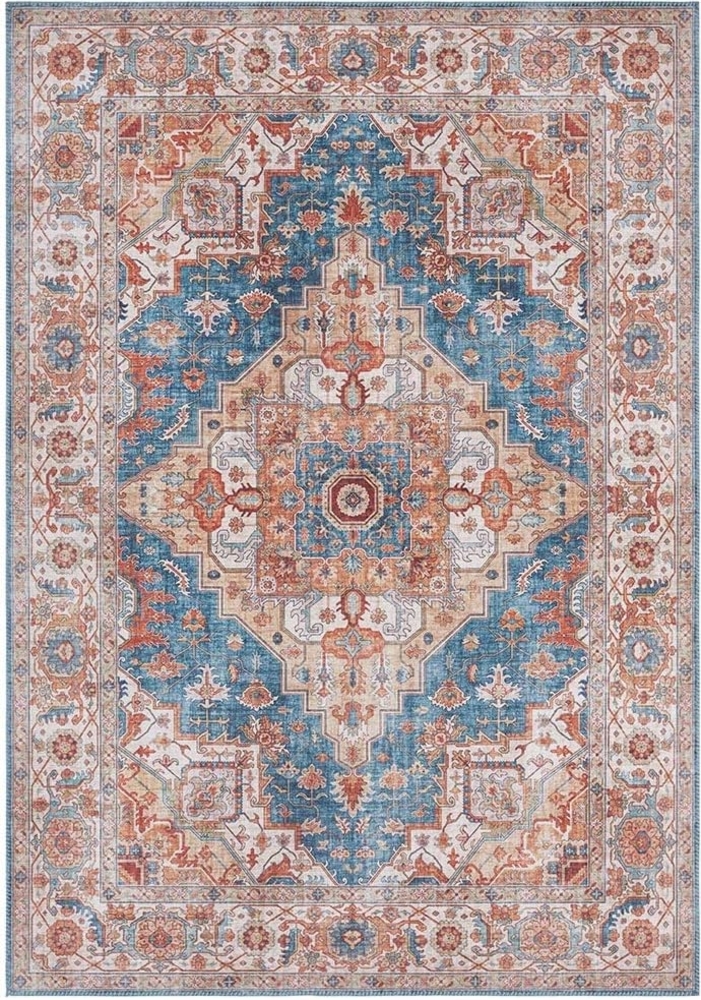 Vintage Teppich Sylla Jeansblau - 80x200x0,5cm Bild 1