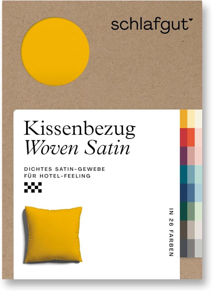 Schlafgut Woven Satin Bettwäsche|Kissenbezug einzeln 80x80 cm| yellow-deep Bild 1