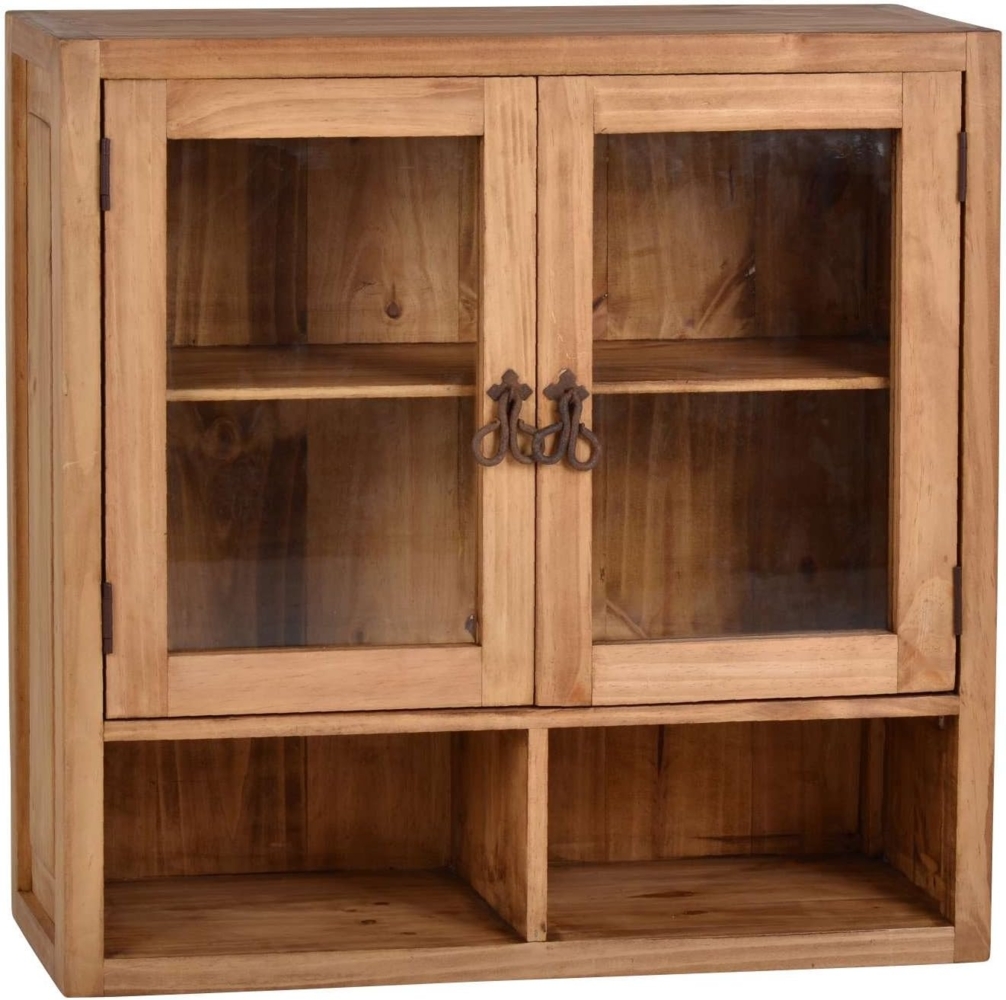 MiaMöbel Mexico Hängeschrank mit Glastüren Massivholz Pinie Landhaus Mexiko Möbel Mexikanisch Bild 1