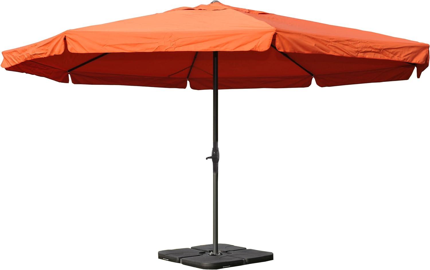 Sonnenschirm Meran Pro, Gastronomie Marktschirm mit Volant Ø 5m Polyester/Alu 28kg ~ terracotta mit Ständer Bild 1