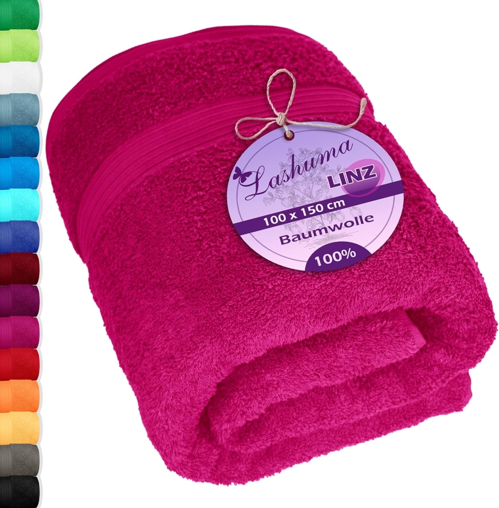 Lashuma Handtuch Linz, Frottee (1-St), Pinkes Badetuch Damen 100x150 cm Bild 1
