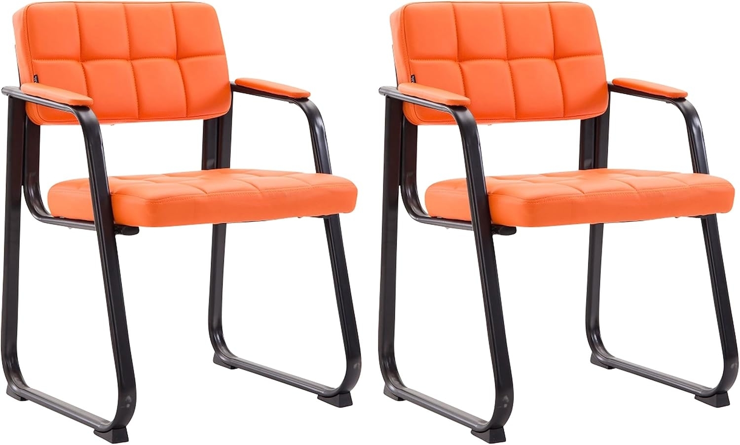 CLP 2er Set Besucherstühle Canada B Kunstleder mit Armlehne,orange Bild 1