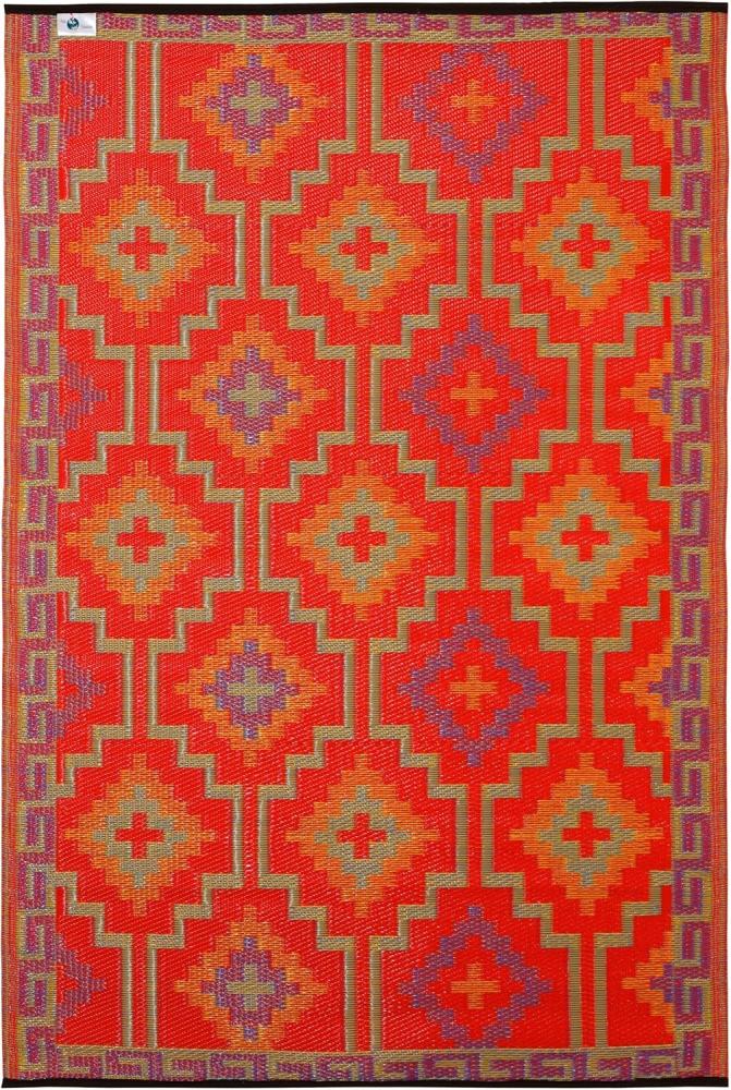 Fab Hab Outdoorteppich Lhasa Orange&Violet aus recyceltem Plastik orange/lila wetterfest verschieden 180x270 cm Bild 1