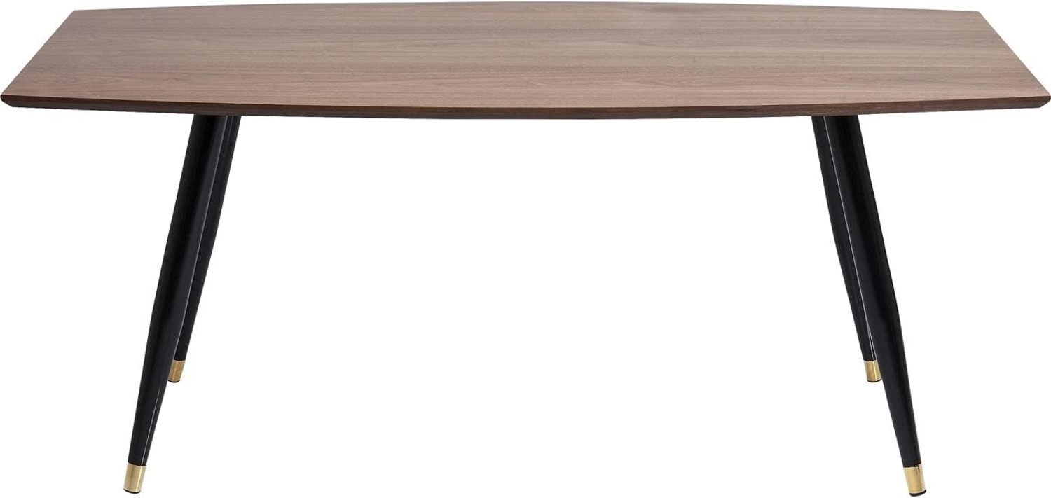 Kare Design Tisch Curve 180x90 cm, Esstisch in Wallnuss Optik und Metallfüßen in Schwart, Tischplatte in Bootsform, moderner Stil (H/B/T) 76 x 180 x 90 cm Bild 1