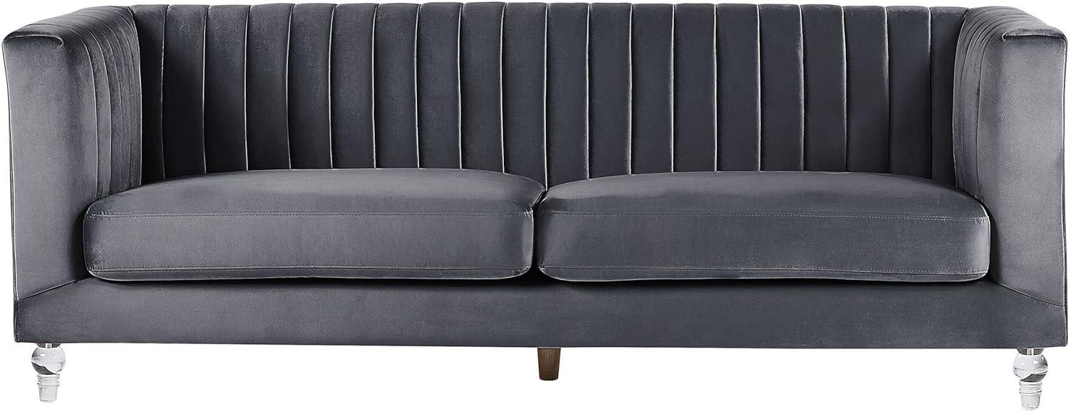 3-Sitzer Sofa Samtstoff dunkelgrau ARVIKA Bild 1