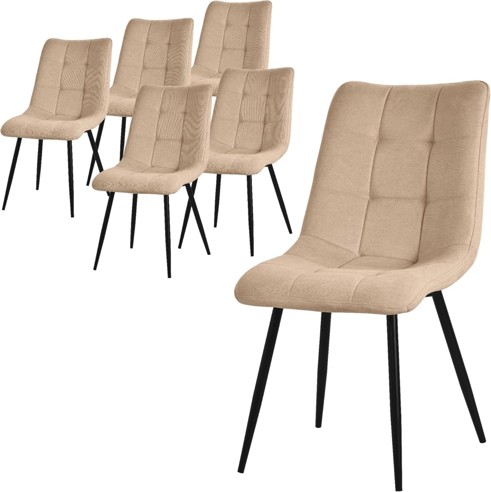 ML-DESIGN Stuhl Esszimmerstühle mit Rückenlehne moderne Design Lounge Küchenstühle (6 St), Polsterstuhl Esstischstühle 6er Set Küchenstuhl Polyester bis 120kg Bild 1