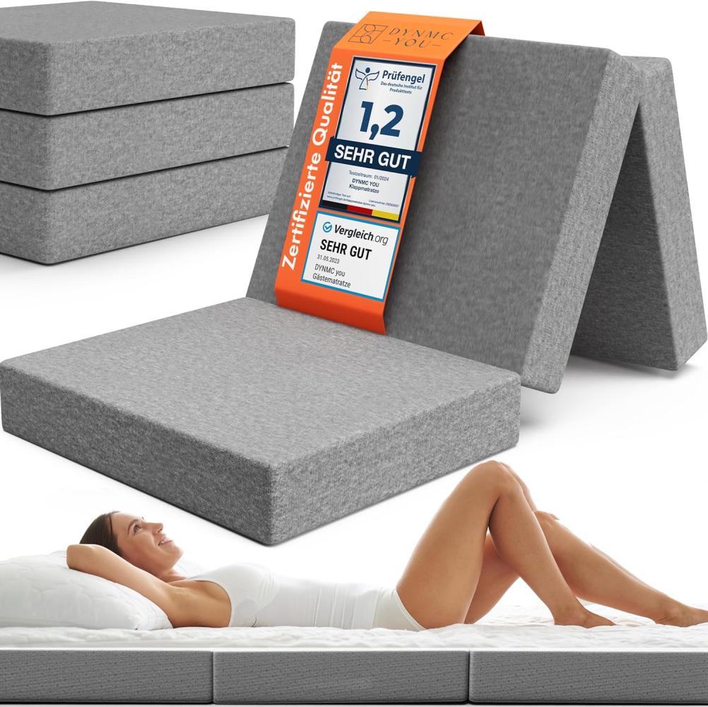 Klappmatratze Faltbar Extra Dick - Gästematratze Klappbar für Bequemen Schlaf - Gästebett Klappbar als Klappbett - Faltmatratze Indoor & Outdoor - Matratze Einfacher Aufbau - Reisematratze Futon Bild 1