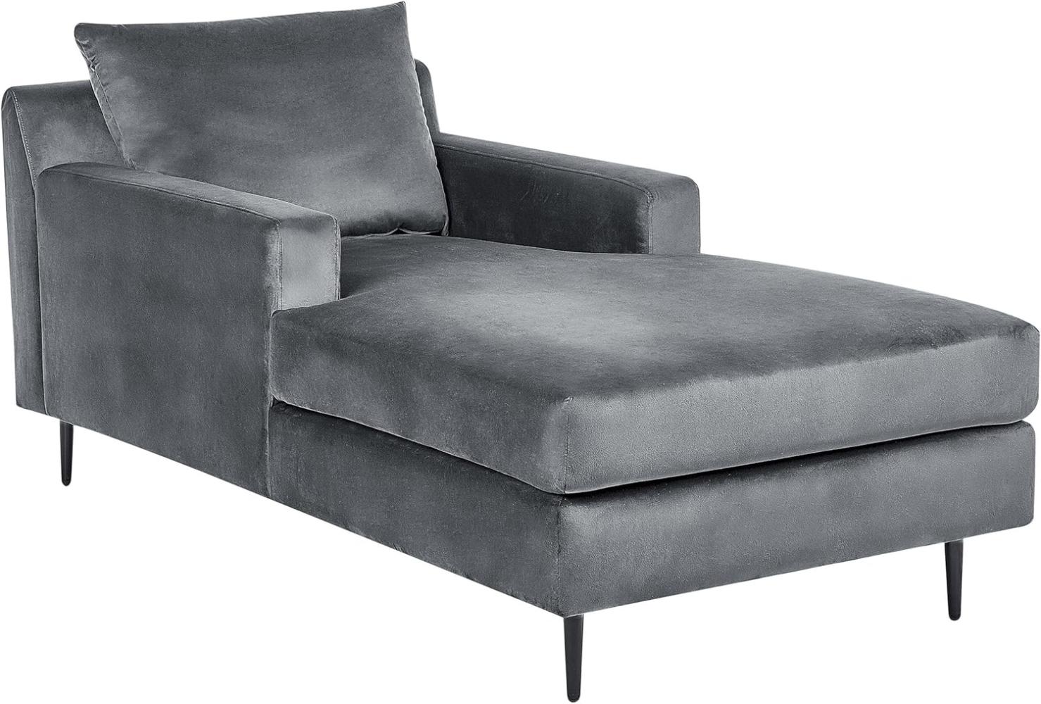 Chaiselongue Samtstoff grau schwarz GUERET Bild 1