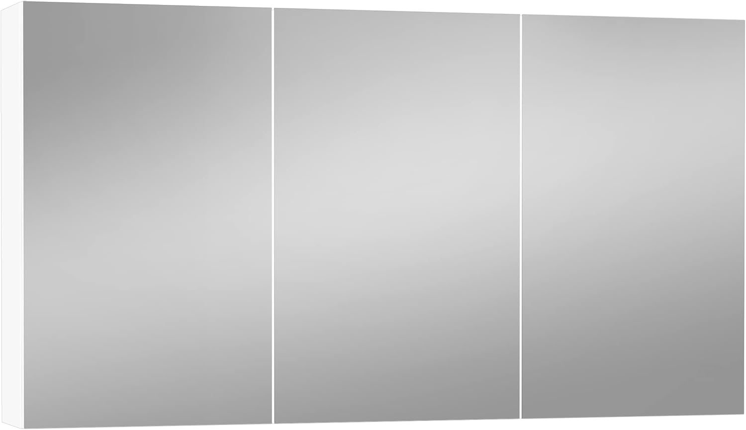 Baikal Camerino Schrank mit Spiegel, Mehrzweck-Badezimmerschrank, wahlweise mit oder ohne LED-Licht, einfache Montage, montierter Schrank, weißes Finish, 120 cm Bild 1