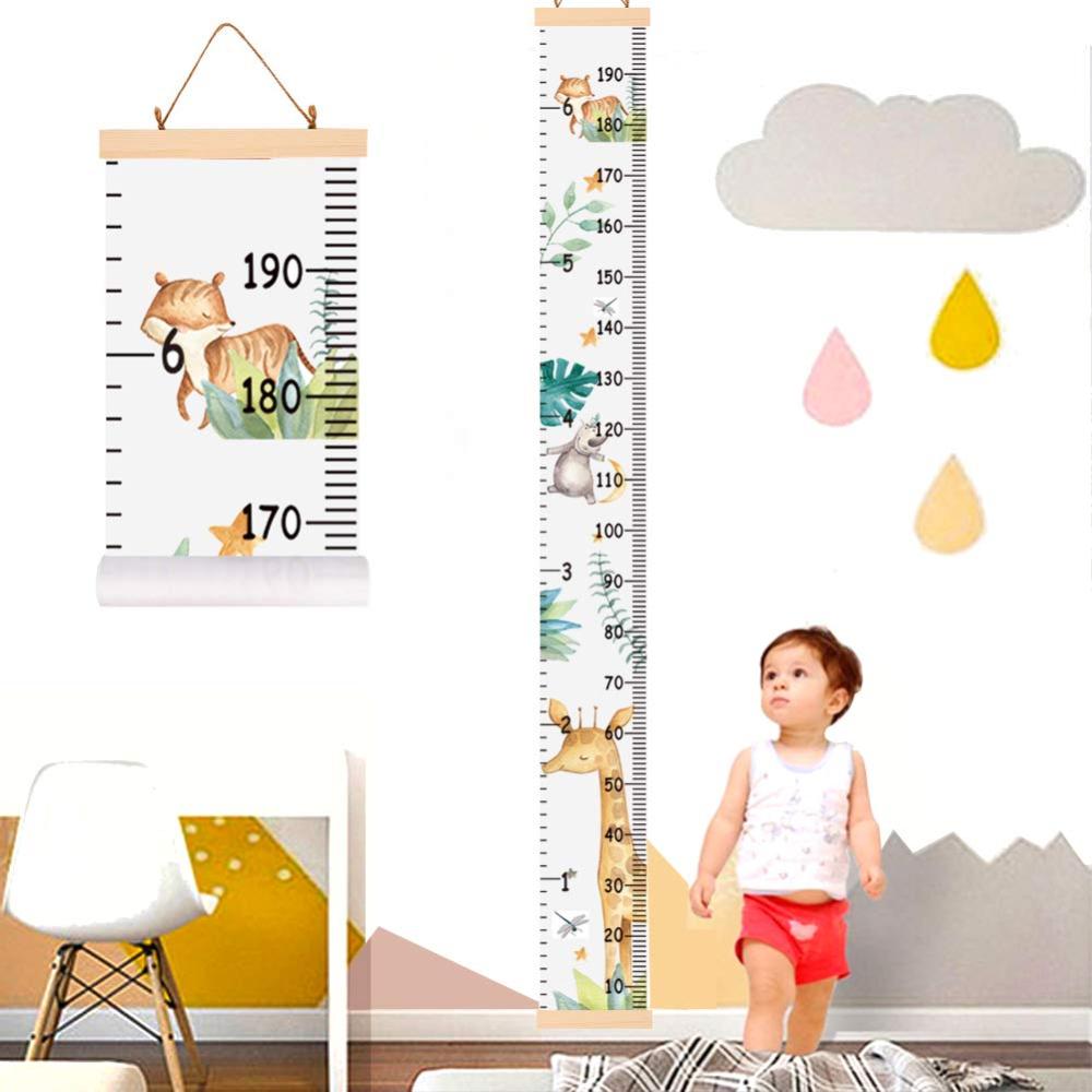 YZNlife Messlatte Höhe Diagramm, Tier Höhe Wachstum Diagramm Kindermesslate für Kinder, Aufrollbare Wachstum Wall Chart, Höhenmesser für Kinderzimmer Kindergarten, Wandabziehbild Wachstumsmesser Bild 1