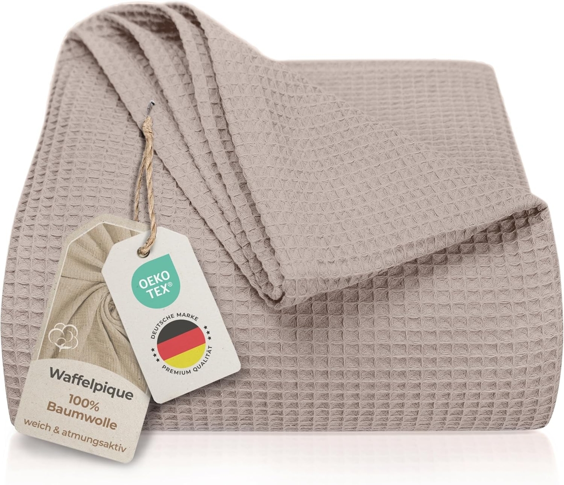 Laynenburg Tagesdecke LAYNENBURG Tagesdecke Waffelpique Baumwolle 150x200–240x260 cm, Wohndecke als Sommerdecke, Bett-Überwurf, Couch-Überwurf, Sofa-Decke Bild 1