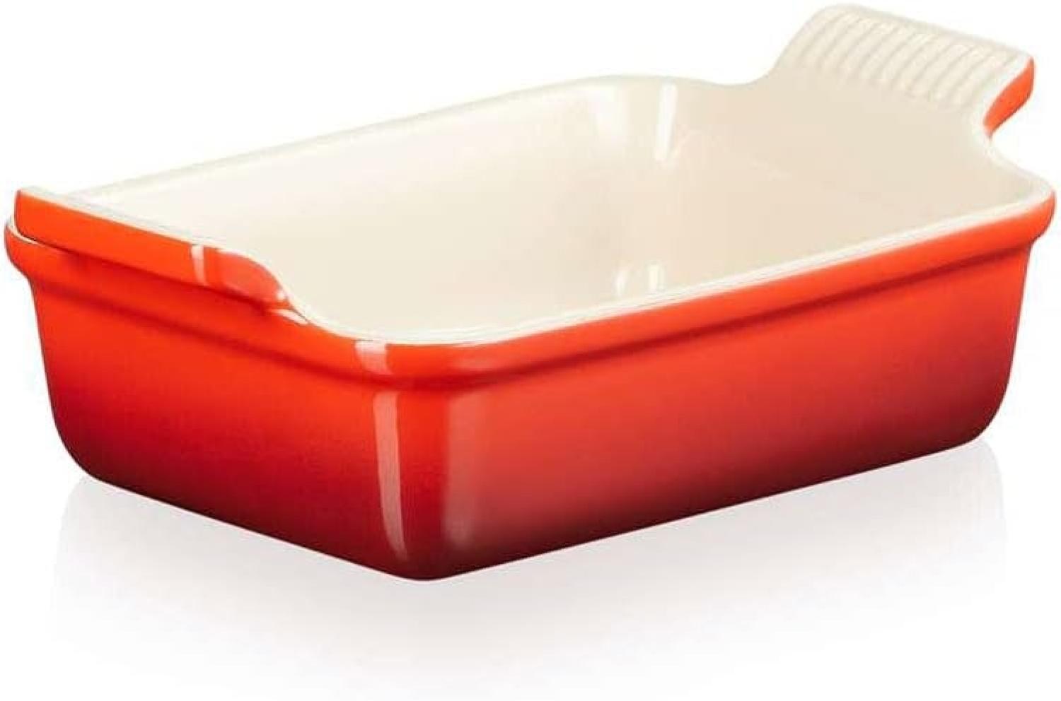 Le Creuset Rechteckige Auflaufform Tradition aus Steinzeug, 19 cm, 1.1 Liter, Kirschrot Bild 1