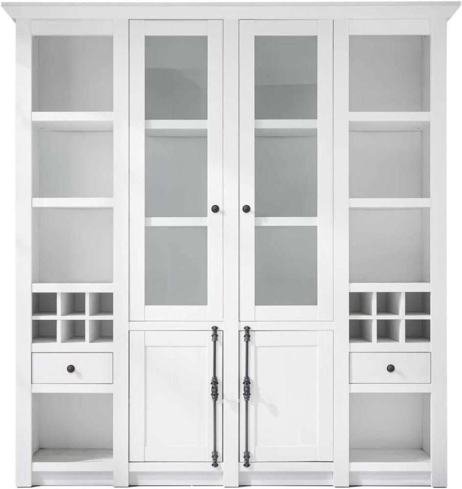 Buffetschrank Hooge in Pinie weiß Vitrine 194 x 207 cm Bild 1