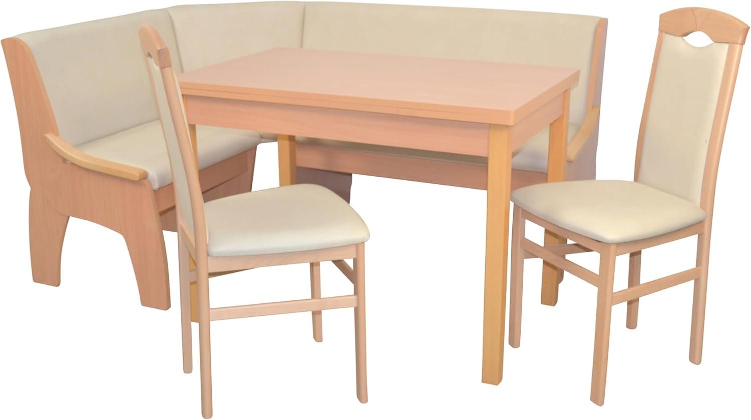 Moderne Eckbankgruppe "Köln" buche/creme Bild 1