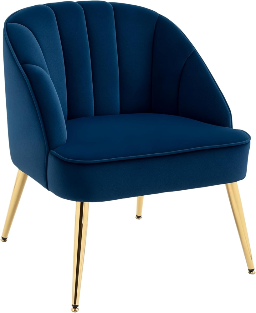 HOMCOM Relaxsessel Ohrensessel Sessel mit Stahlbeinen (Loungesessel, 1-St, Polstersessel), Dunkelblau, 65 x 64 x 77 cm Bild 1