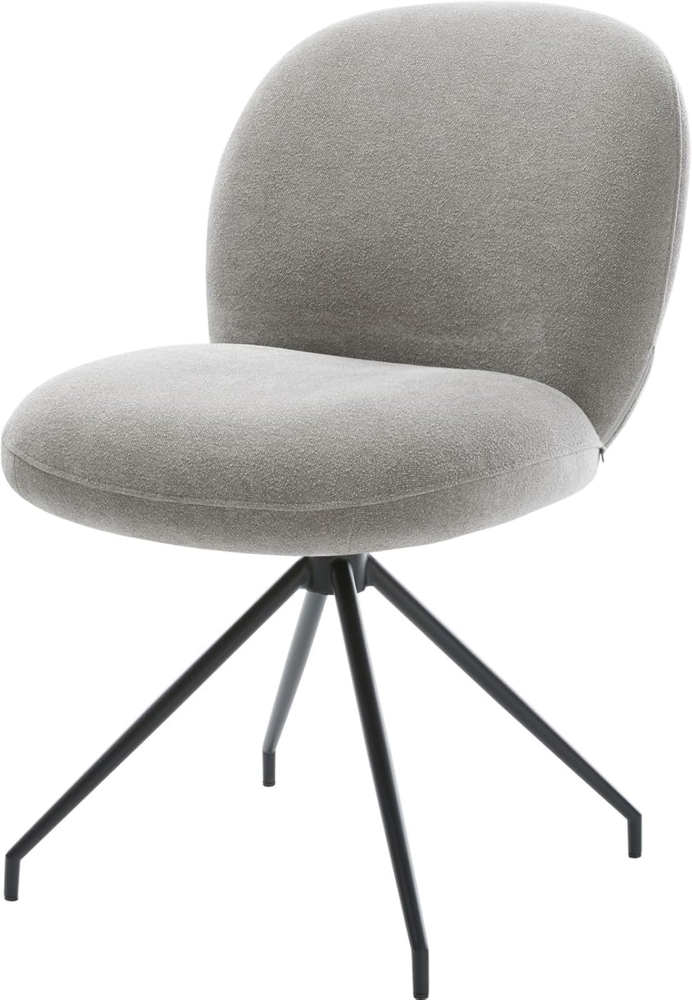 Esszimmerstuhl Nube-Flex Strukturstoff Soft Grau Kreuzgestell konisch Schwarz Taschenfederkern Bild 1