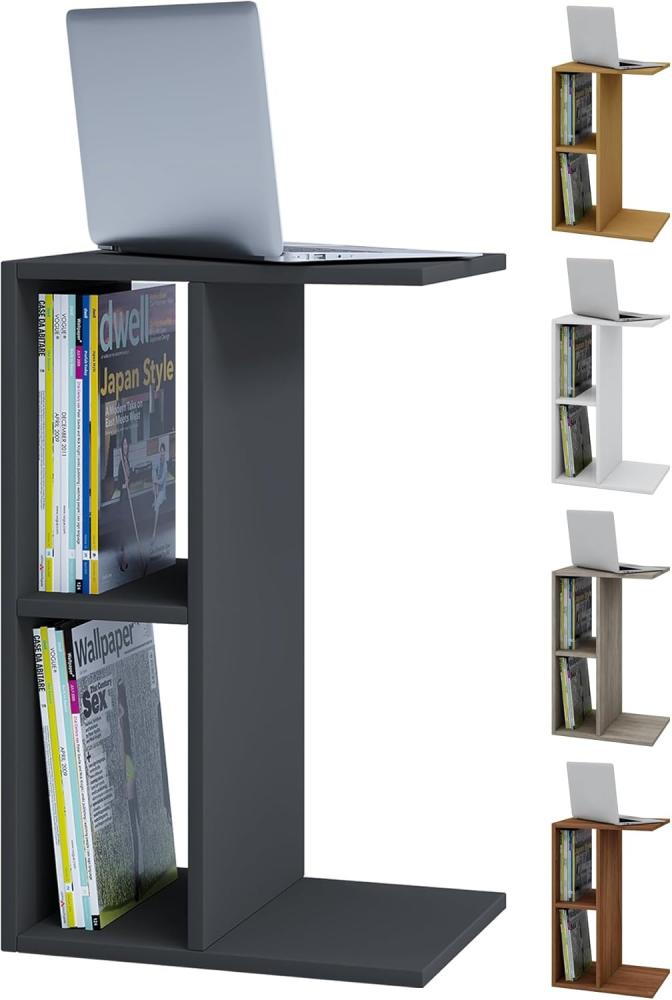 VCM Tisch Couchtisch Beistelltisch Sofatisch Nachtkonsole Nachttisch Zeitungsständer Weiß 60 x 45 x 40 cm "Nachto-Stand" Bild 1