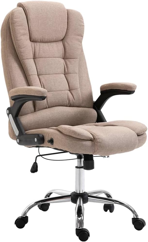 vidaXL Bürostuhl Taupe Polyester Bild 1
