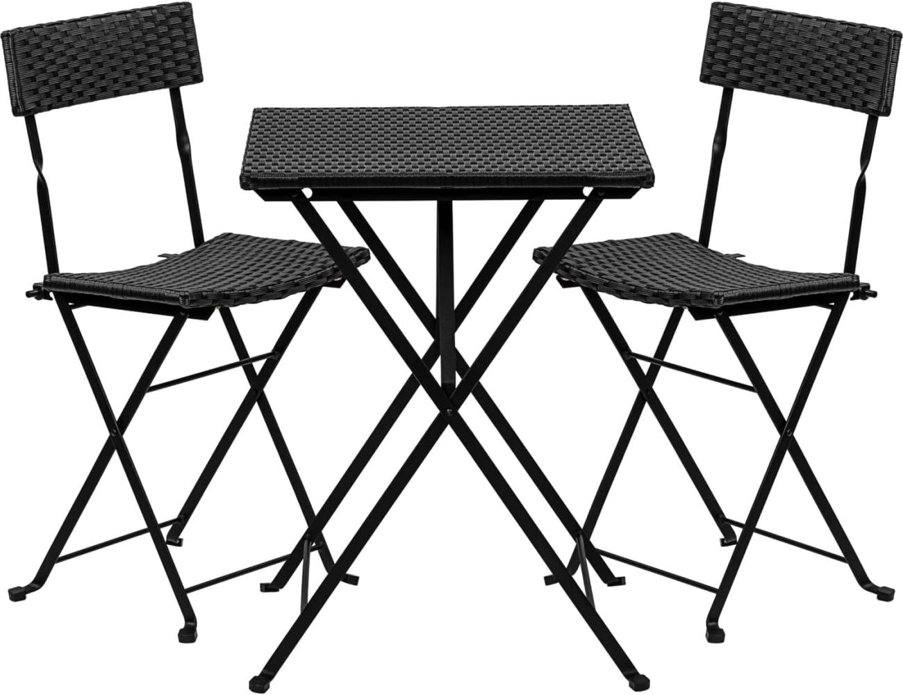 STILISTA® Bistro Set 3tlg. Polyrattan schwarz Bild 1