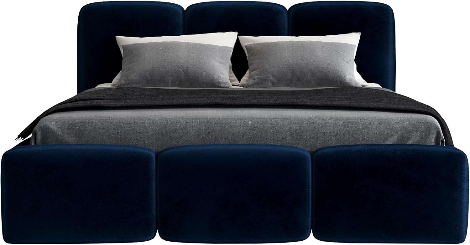 Polsterbett STAR 180x200 ohne Matratze mit Bettkasten und Lattenrost. Farbe: Blau 11 Bild 1